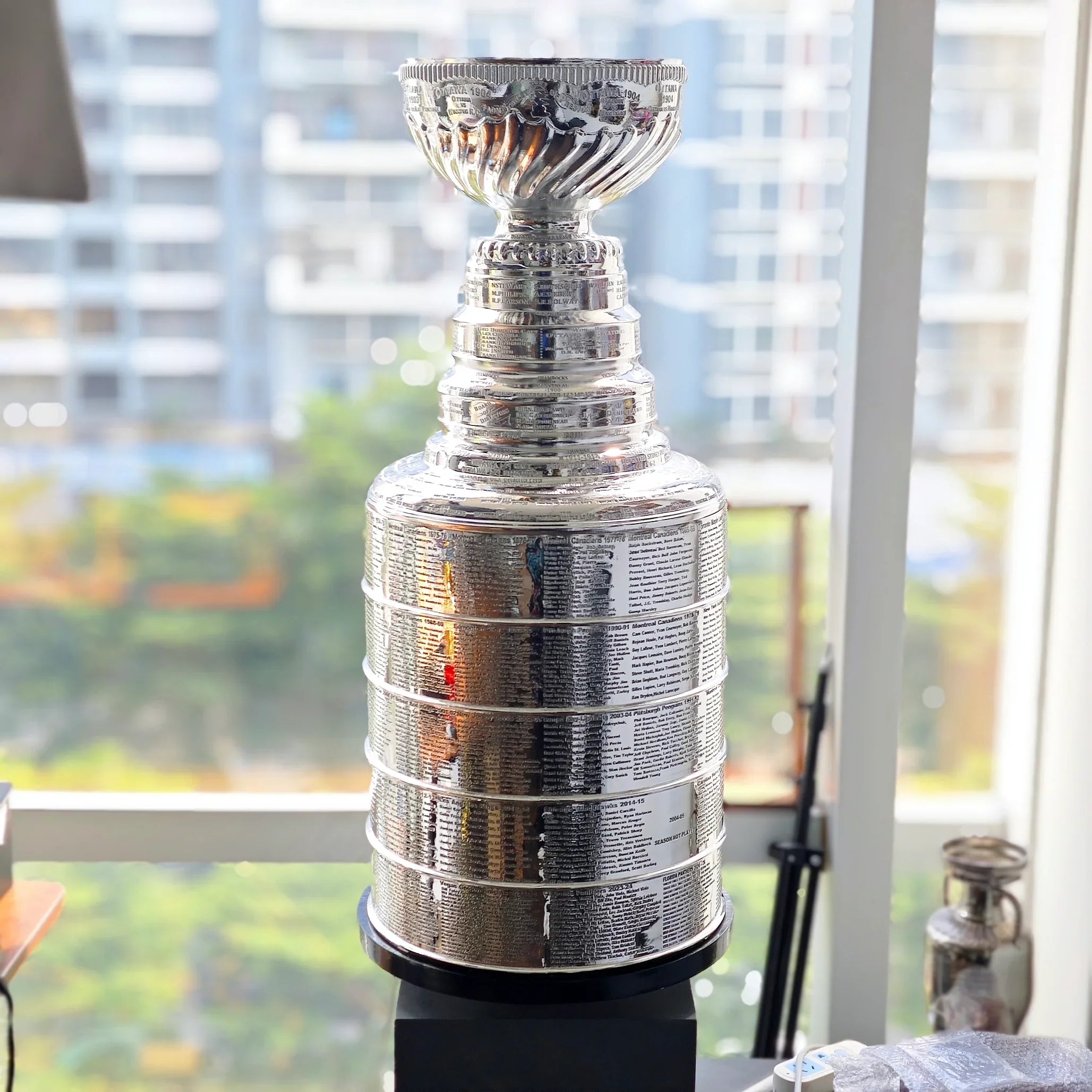 [Metal Version 90cm Height] NHL Stanley Cup Trophy Full Size With All Champions Engraved